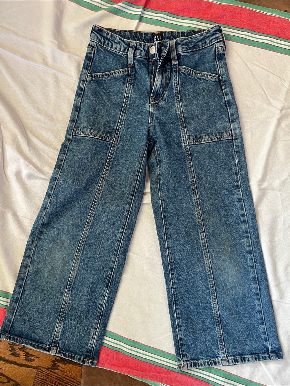 GAP Kids Wide Leg Denim Jeans in Medium Blue